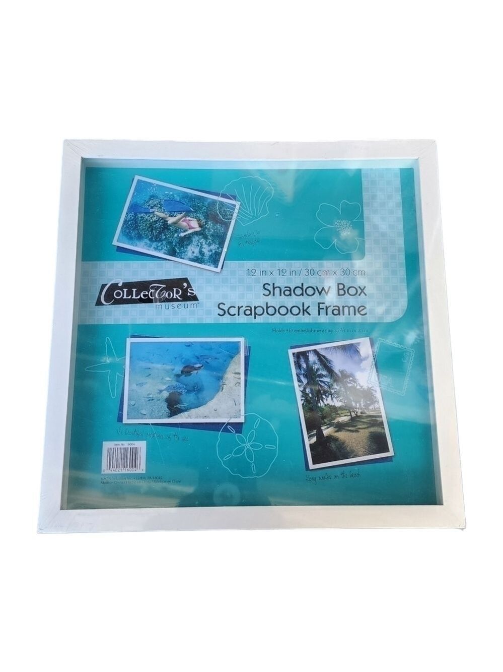 New Collector's Museum 12 x 12 Shadow box Scrapbook frame white